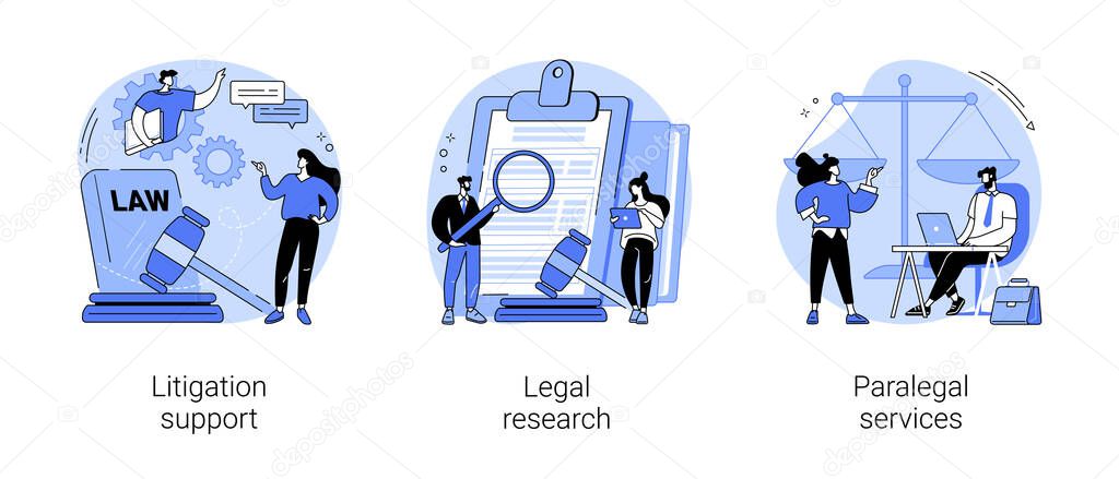 Law firm abstract concept vector illustrations.