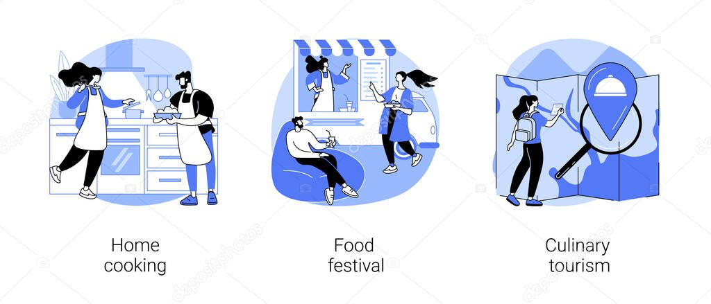 Traditional meal abstract concept vector illustrations.