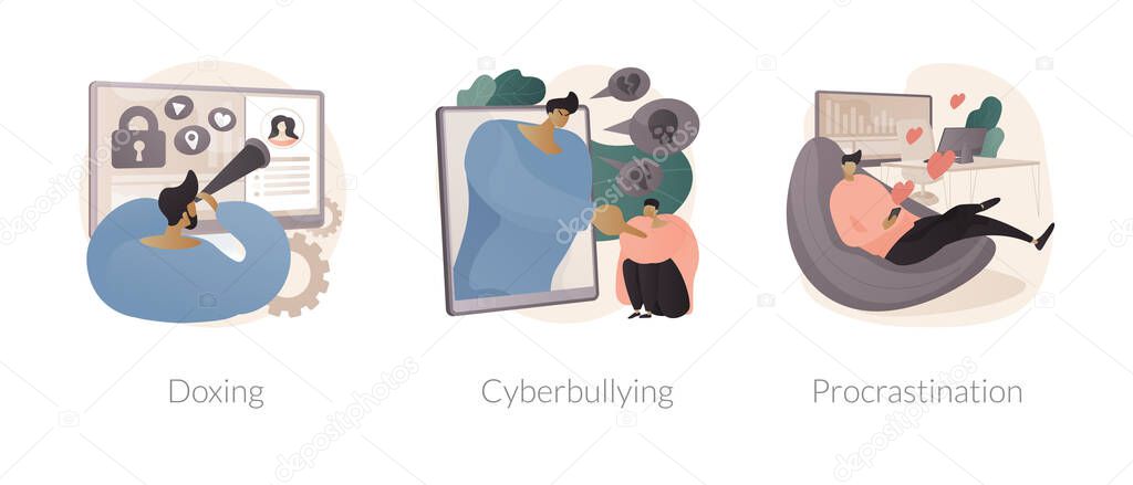 Social engineering abstract concept vector illustrations.