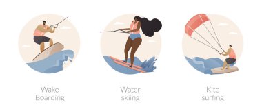 Su sporu soyut konsept vektör çizimleri.