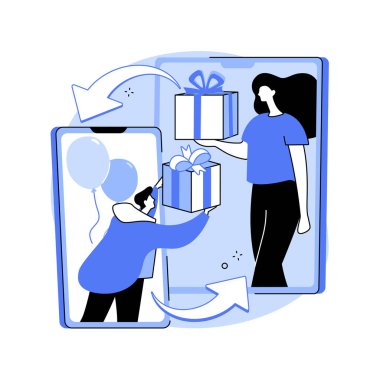 Online soyut konsept vektör illüstrasyonu paylaşımı.