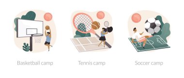 Yaz kampı soyut konsept vektör çizimleri.