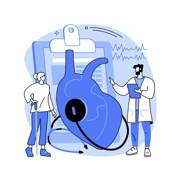 Ischemic heart disease abstract concept vector illustration.