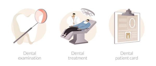 Dental care service abstract concept vector illustrations. —  Vetores de Stock