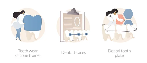Cura ortodontica astratta concetto illustrazioni vettoriali. — Vettoriale Stock