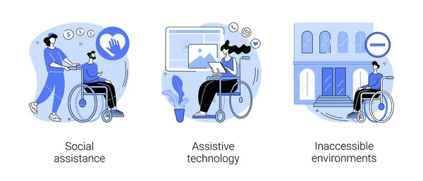 Ayuda para las ilustraciones abstractas del vector del concepto de persona discapacitada. — Archivo Imágenes Vectoriales