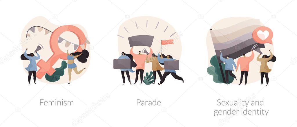 Human rights abstract concept vector illustrations.