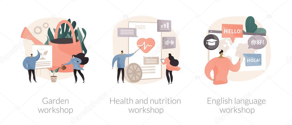 Training programs abstract concept vector illustrations.