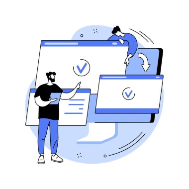 Çapraz tarayıcı uyumluluğu soyut konsept vektör çizimi.