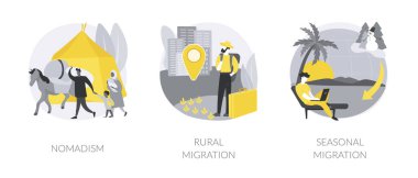 Değişen yerleşim soyut konsept vektör çizimleri.