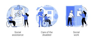 Gönüllü yardımcı soyut konsept vektör çizimleri.