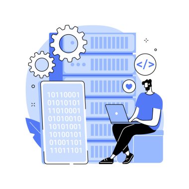 Büyük veri uygulamaları soyut konsept vektör çizimi.