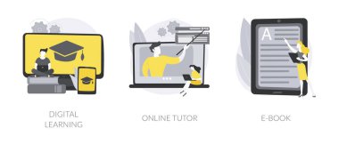 Uzaklık eğitimi soyut konsept vektör çizimleri.