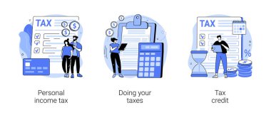 Yıllık vergi faturası soyut konsept vektör çizimleri.