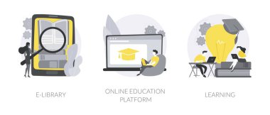 Öğrenme kursları soyut konsept vektör çizimleri.