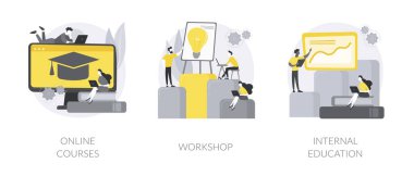 Dijital eğitim soyut konsept vektör çizimleri.