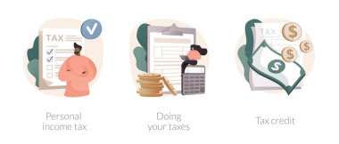 Yıllık vergi faturası soyut konsept vektör çizimleri.