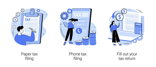 Tax return deadline abstract concept vector illustrations. — Stock Vector