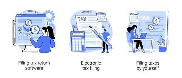 Belastingen zelf invullen abstract concept vector illustraties. — Stockvector