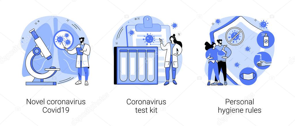 Coronavirus disease outbreak abstract concept vector illustrations.