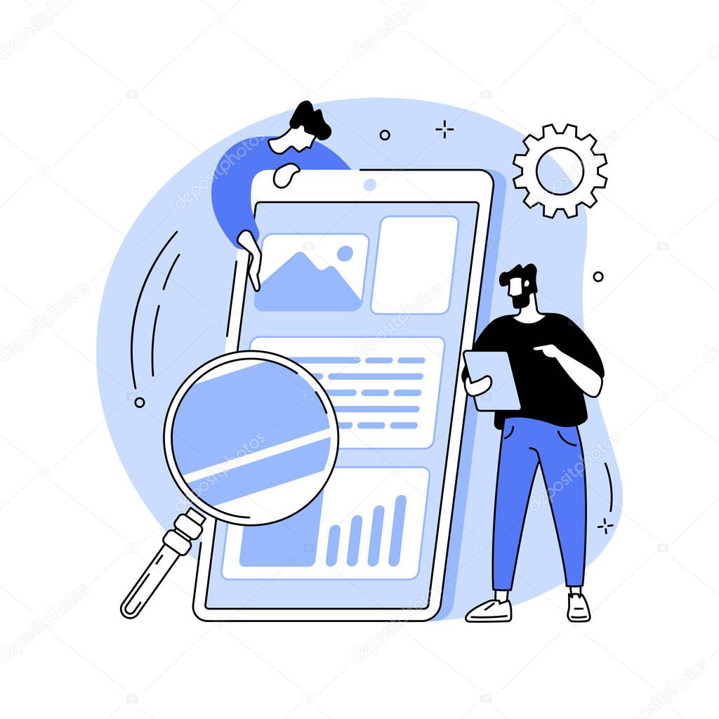 Mobile application development abstract concept vector illustration.