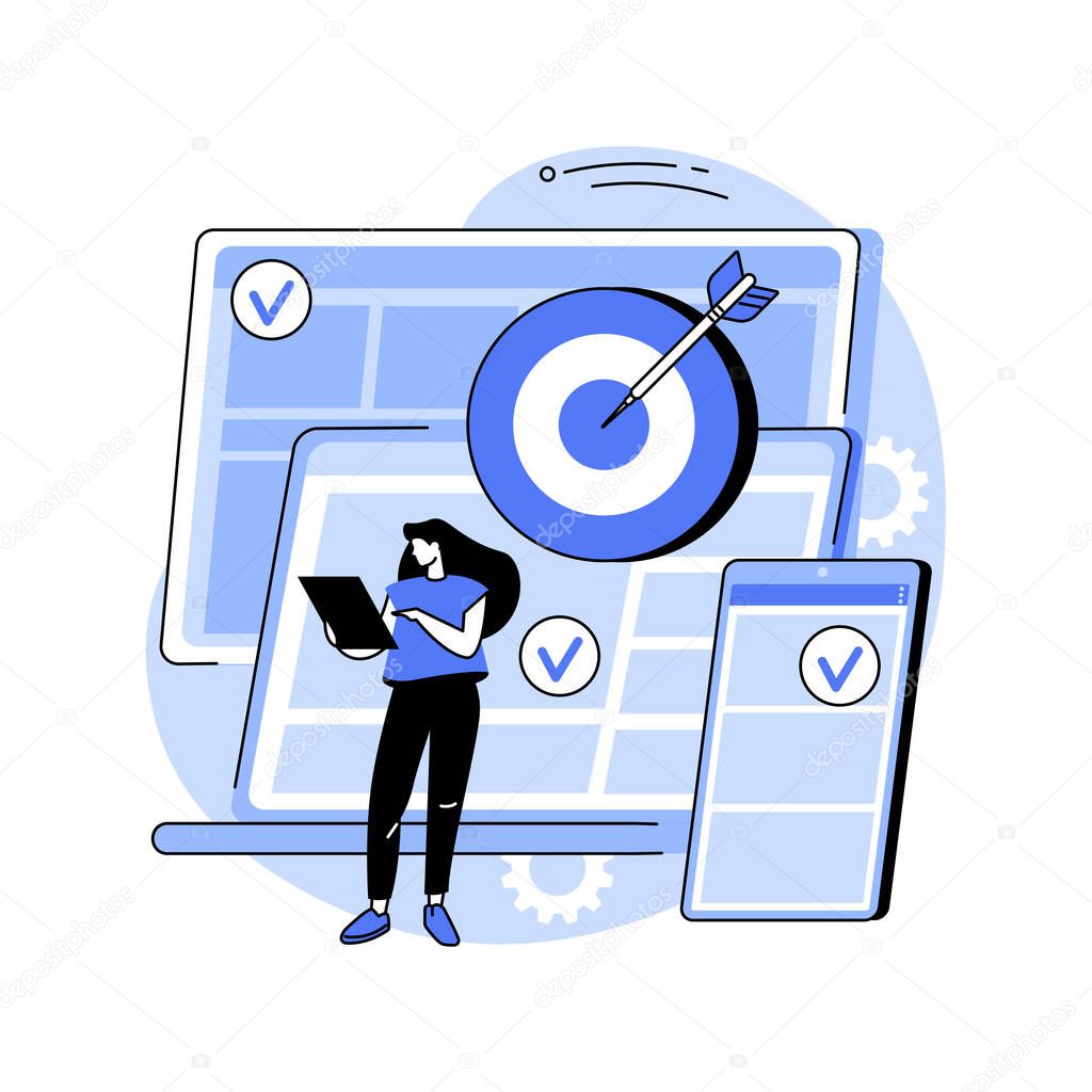 Multi-device targeting abstract concept vector illustration.