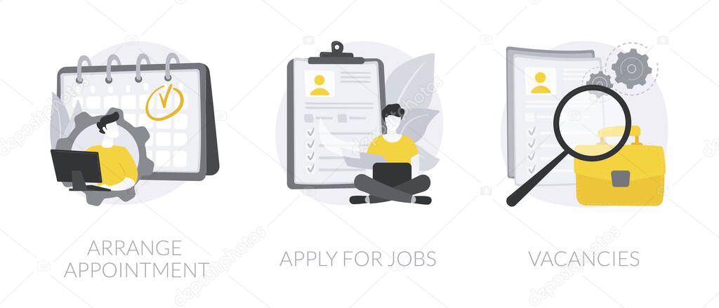 HR service abstract concept vector illustrations.