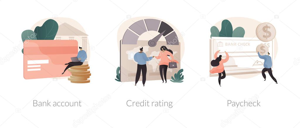 Financial services abstract concept vector illustrations.