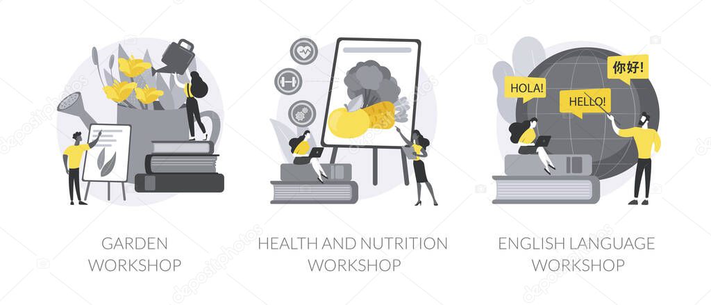 Training programs abstract concept vector illustrations.