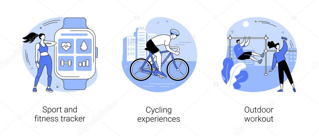 Active lifestyle abstract concept vector illustrations.