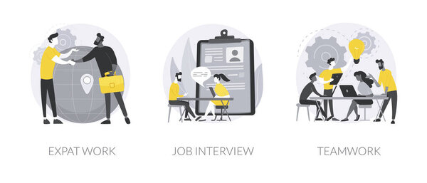 Наем сотрудников абстрактные векторные иллюстрации концепции.