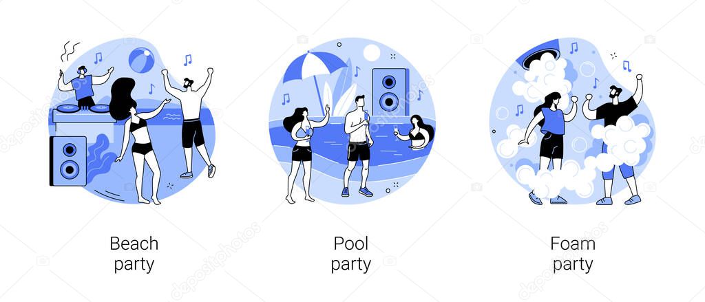 Summer event abstract concept vector illustrations.
