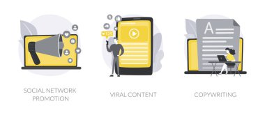 Dijital pazarlama soyut konsept vektör çizimleri.