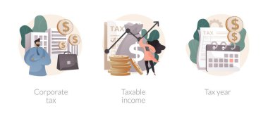 Vergilendirilebilir kazançlar hesaplama soyut konsept vektör çizimleri.