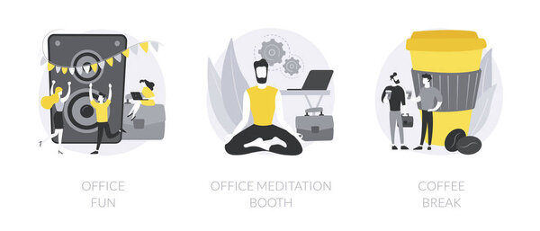 Управление стрессом на работе абстрактные векторные иллюстрации концепции.