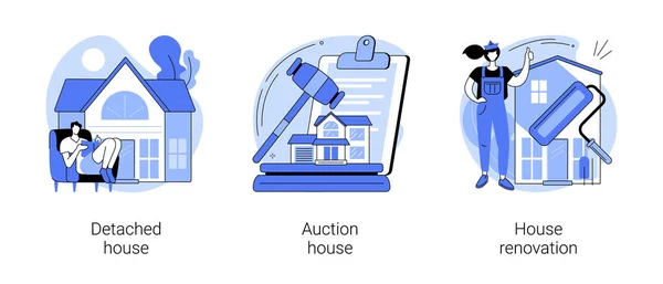 Vásárlás családi otthon elvont koncepció vektor illusztrációk. — Stock Vector