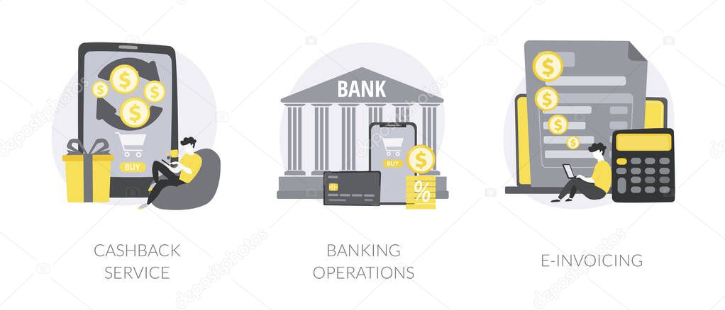Financial software abstract concept vector illustrations.