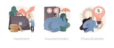 Para yönetimi soyut konsept vektör çizimleri.