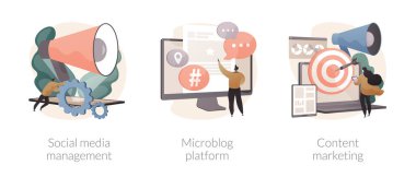 SMM stratejisi soyut konsept vektör çizimleri.