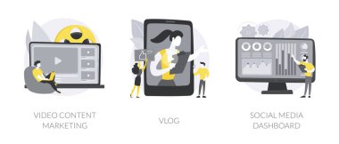 Çevrimiçi dijital kampanya soyut konsept vektör çizimleri.