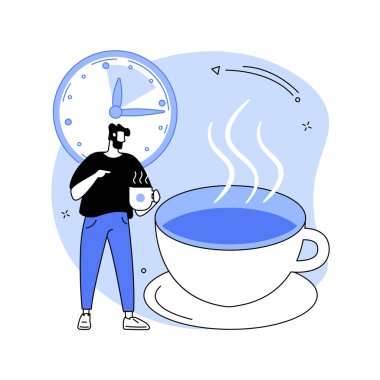 Kahve molası soyut konsept vektör çizimi.