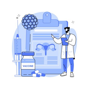 İnsan papillomavirus tedavisi soyut konsept vektör çizimi.