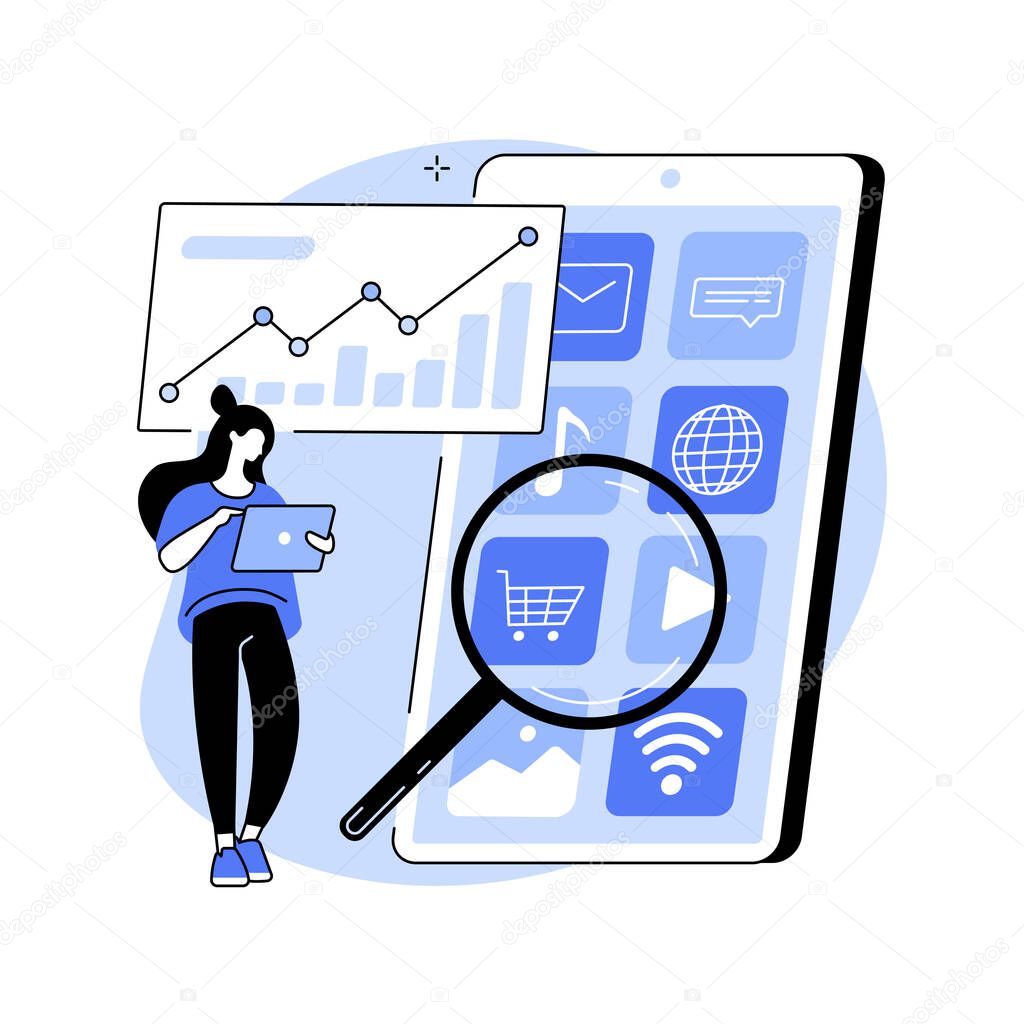 Mobile media optimization abstract concept vector illustration.