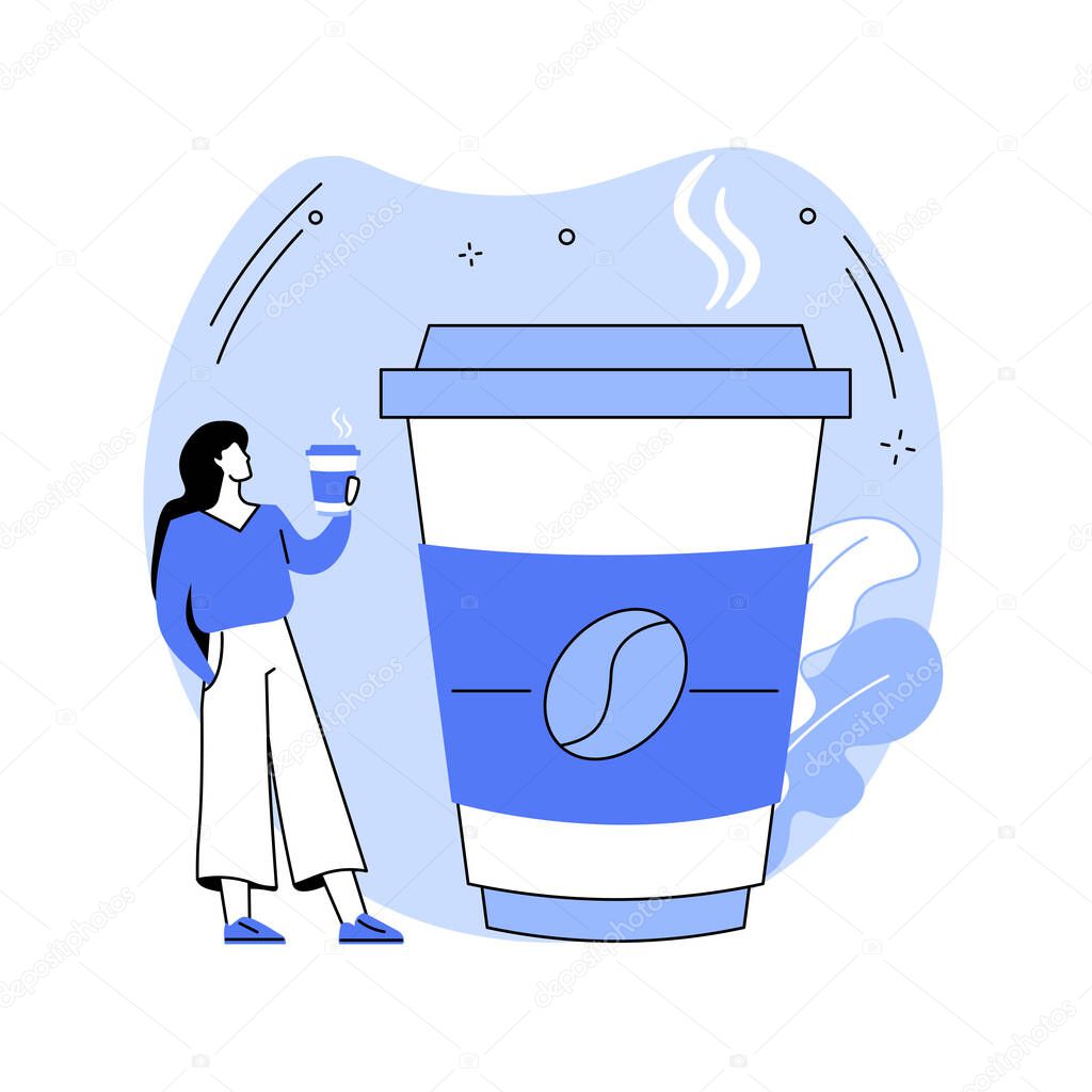 Takeaway coffee abstract concept vector illustration.