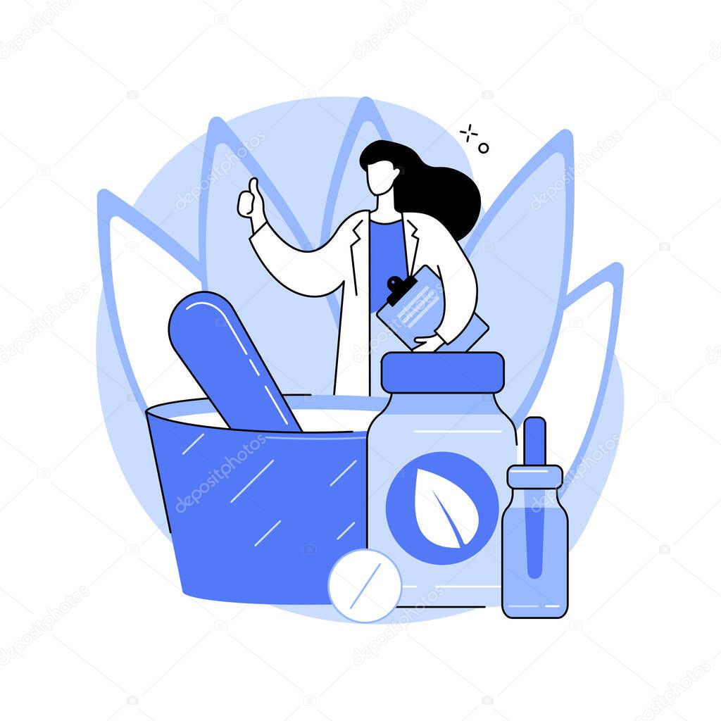 Homeopathy abstract concept vector illustration.