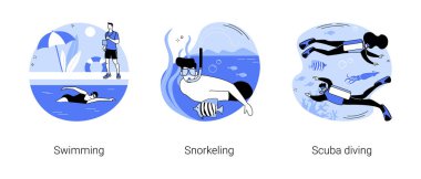 Eğlence amaçlı spor soyut konsept vektör çizimleri.