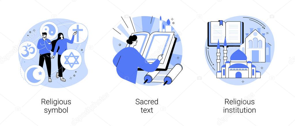 Religious practice abstract concept vector illustrations.