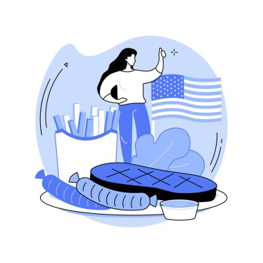 Amerikan mutfağı soyut konsept vektör çizimi.