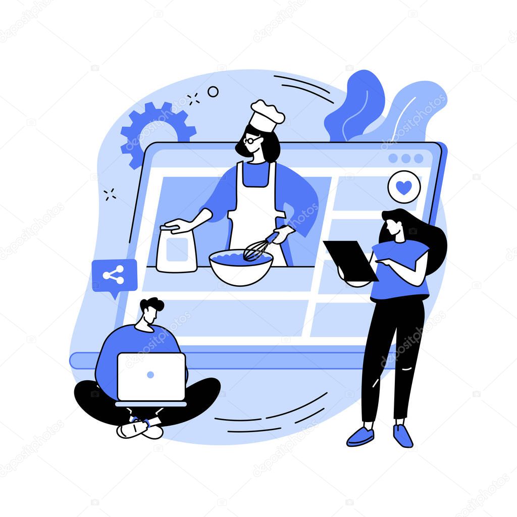Food blogging abstract concept vector illustration.