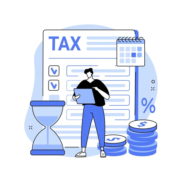 Tax 추상적 일러스트를 신용한다 수입보고서 추상적 비유에 — 스톡 벡터